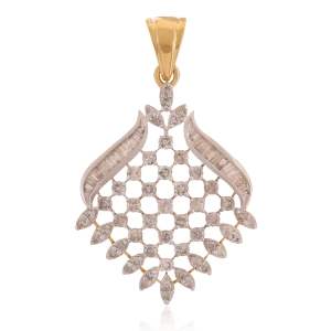 Beautifully Crafted Diamond Pendant Set with Matching Earrings in 18k gold with Certified Diamonds - PD1392P